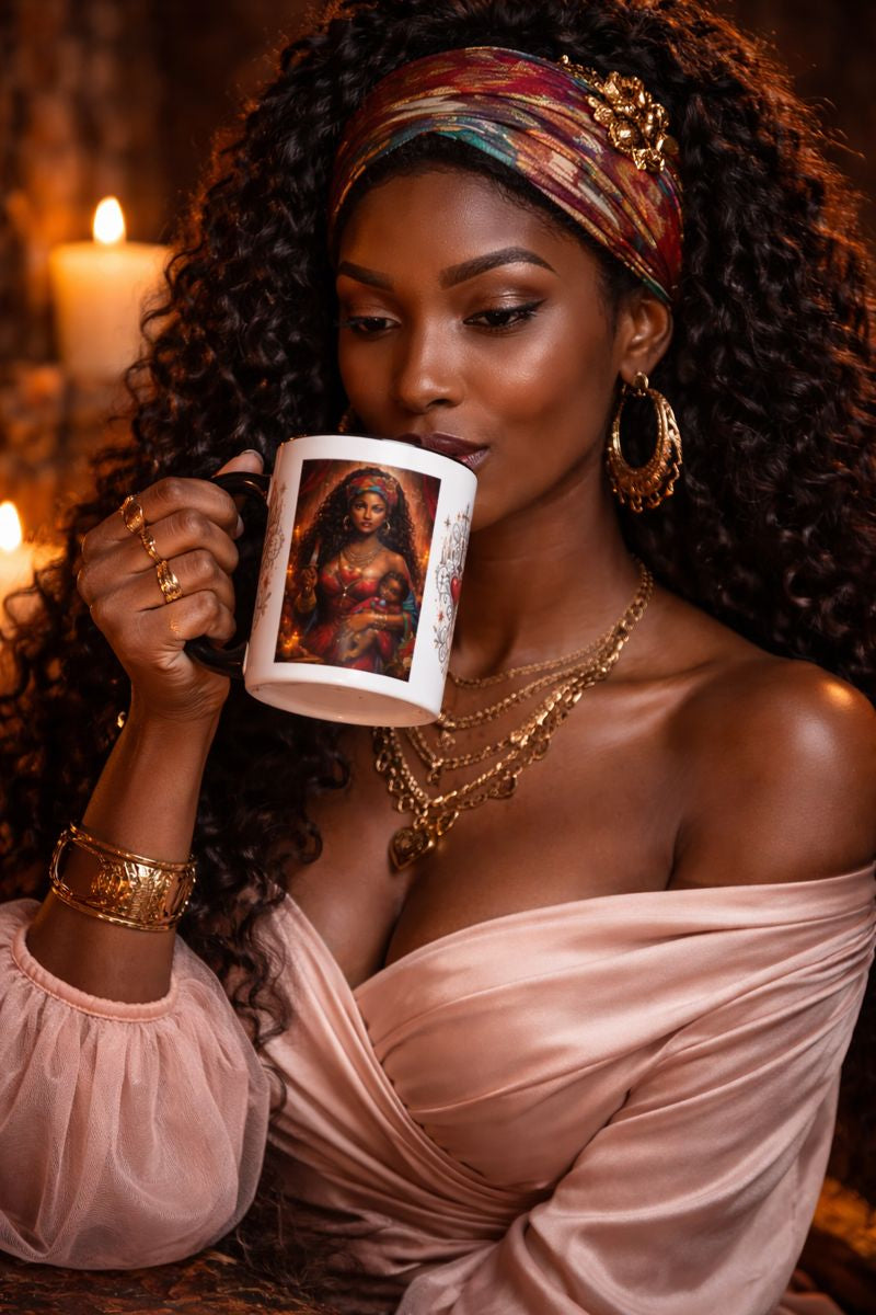 Erzulie Dantor Coffee Mug ☕🔥 | Protective Mother Goddess Mug for Strength, Justice & Divine Feminine Energy