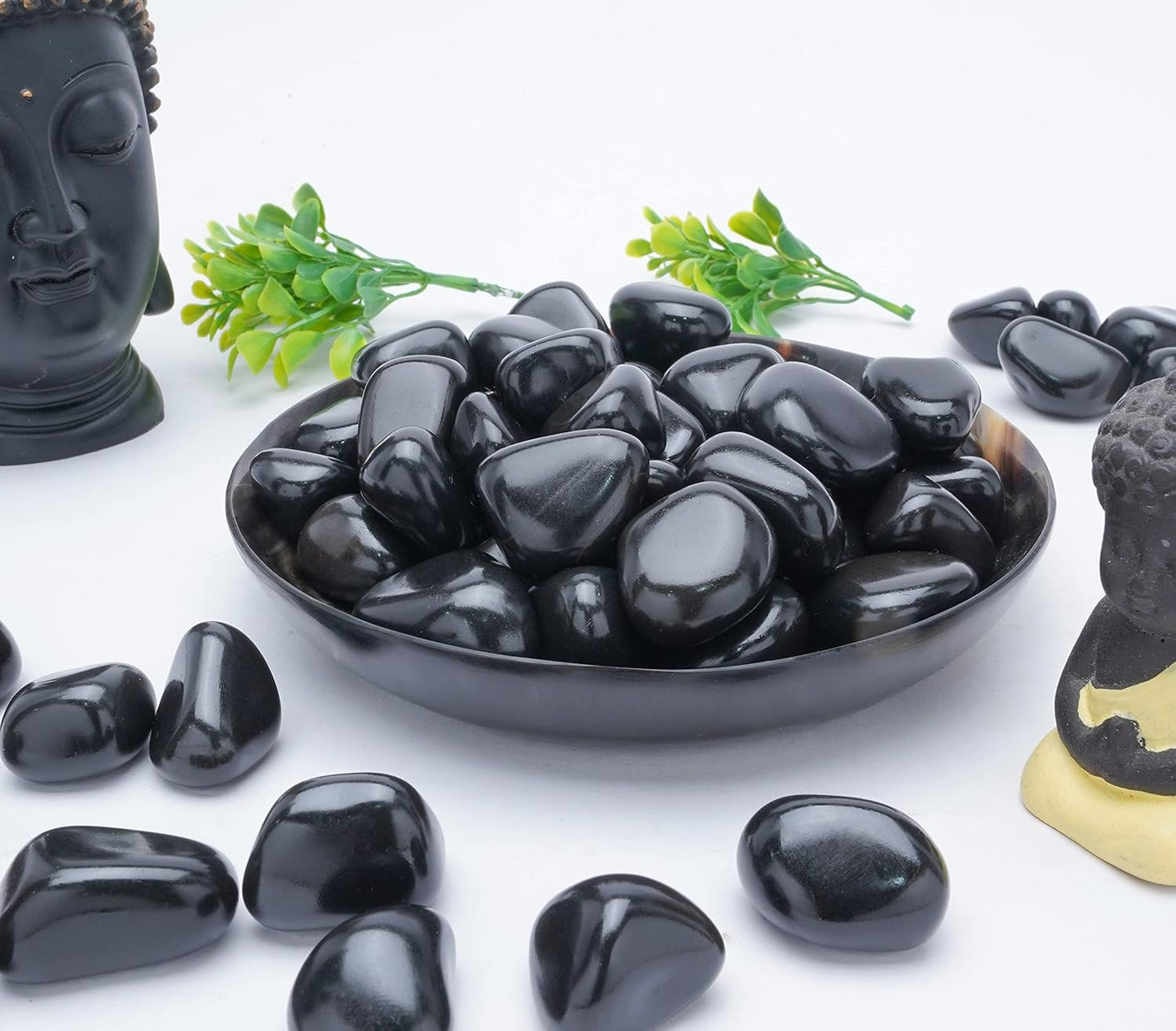 1Lb Black Tourmaline Tumbled | Polished Crystals Healing | Natural Stones | Feng Shui | Chakra Balancing | Good Luck | Reiki Gift | Home Decor