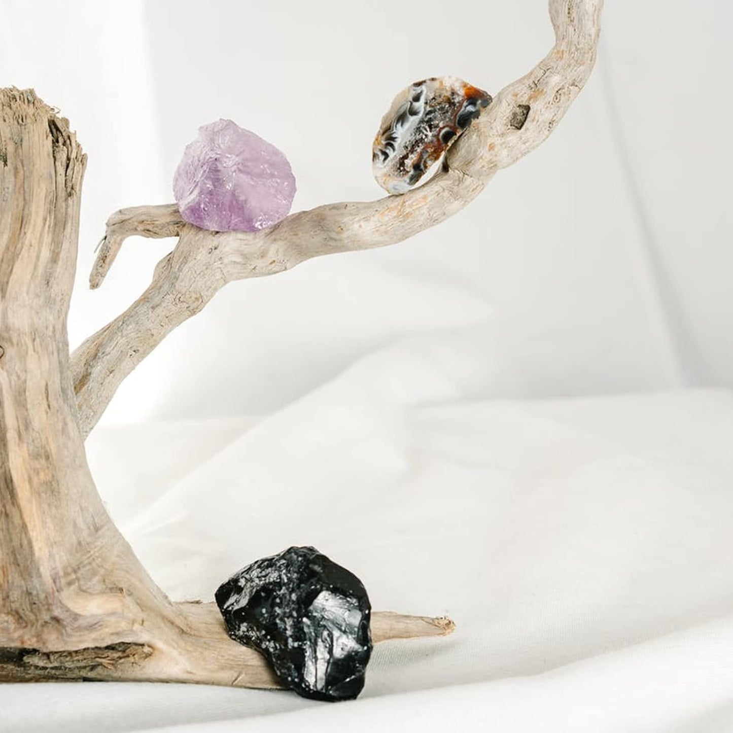 12 Pcs Crystals and Healing Stones Set, Crystals for Witchcraft in Mini Clear Bottles, Crystal Chips and Gemstones Gift for Witch Supplies Beginners