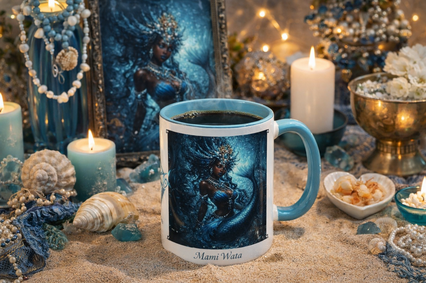 Mami Wata Mug – African Siren of Sweet Waters | Divine High Priestess Coffee Cup Ocean Goddess Accent Mug (11/15 oz)