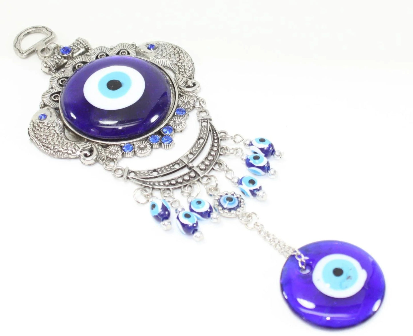 Turkish Blue Evil Eye Fish Amulet Wall Hanging Decor Blessing Protection Gift -D