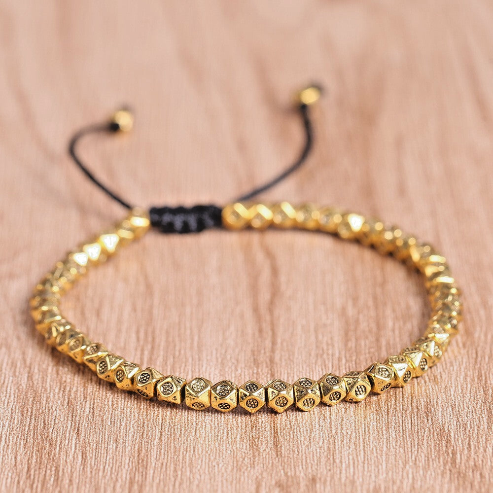 Tibetan Buddhist Copper Beads Bracelet Healing Reiki Protection Women Men Gifts