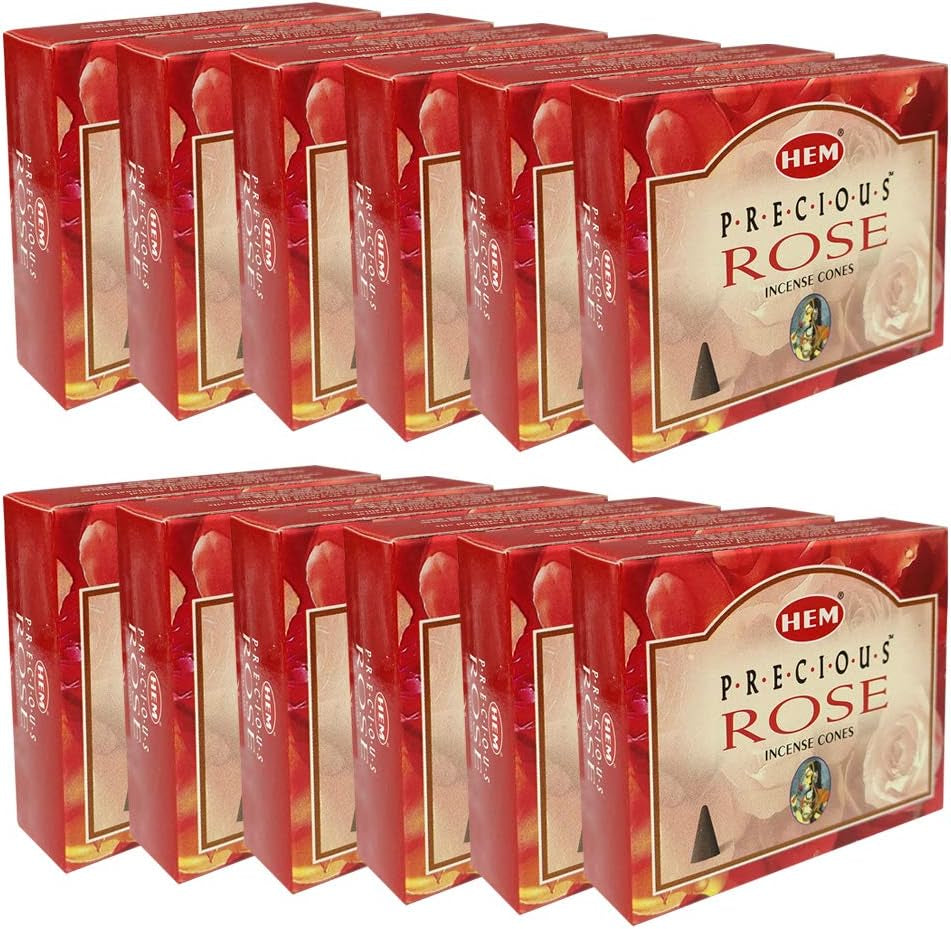 Precious Rose Incense Cones and Cone Incense Burner Bundle Insence Insense Hem Incense