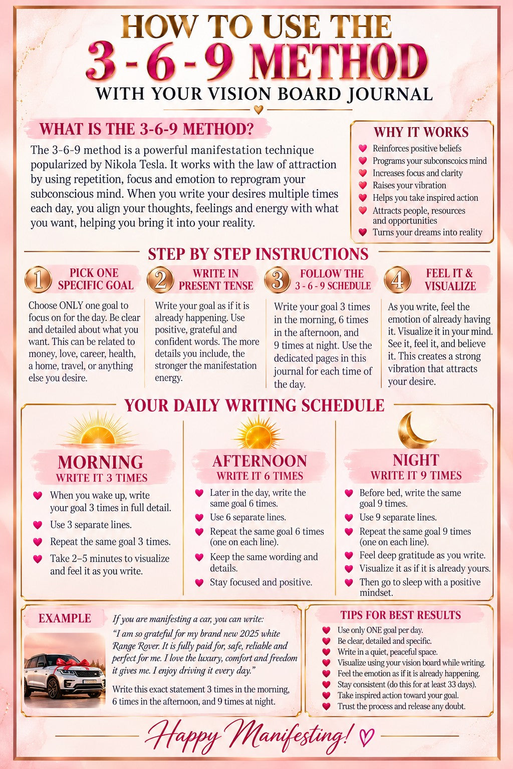 369 Vision Board Journal: Manifest It, Visualize It & Create Your Dream Life ✨ | DIGITAL DOWNLOAD