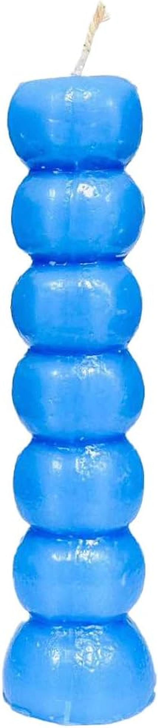 7 Knob Wiccan Pagan Hoodoo Spell Candle (Light Blue/Indigo)