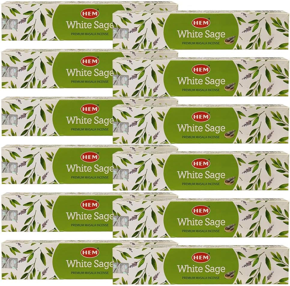 Masala White Sage Incense Sticks and Incense Stick Holder Bundle Insence Insense Hem Incense Sticks