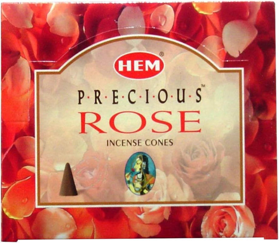 Precious Rose Incense Cones and Cone Incense Burner Bundle Insence Insense Hem Incense