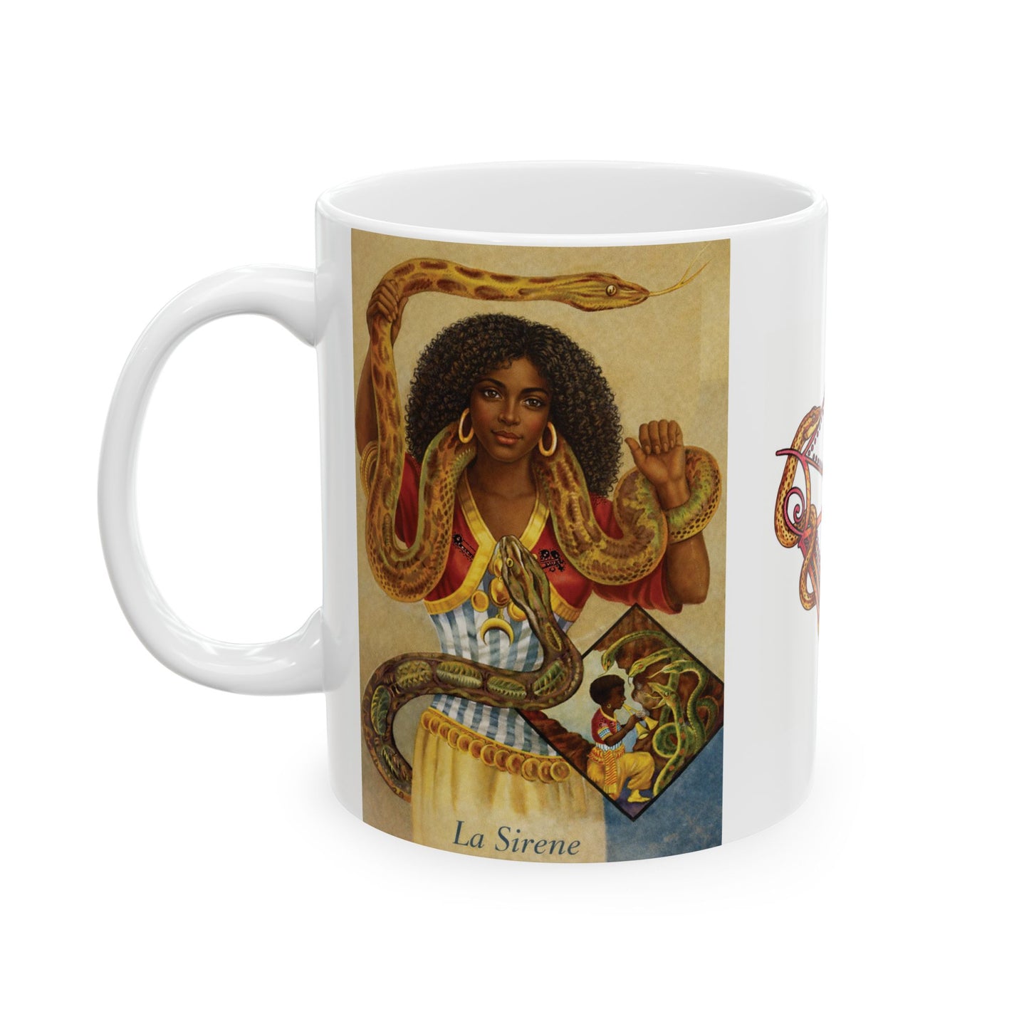 La Sirène Sacred Mug 🐍 | Mami Wata Water Spirit Coffee Cup for Protection, Power & Ancestral Connection Ceramic Mug — Esoteric Occult Coffee Cup (11oz, 15oz)