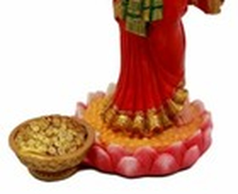 Hindu Goddess Sri Lakshmi Statue 10"H Shakti of Vishnu Goddess of Prosperity