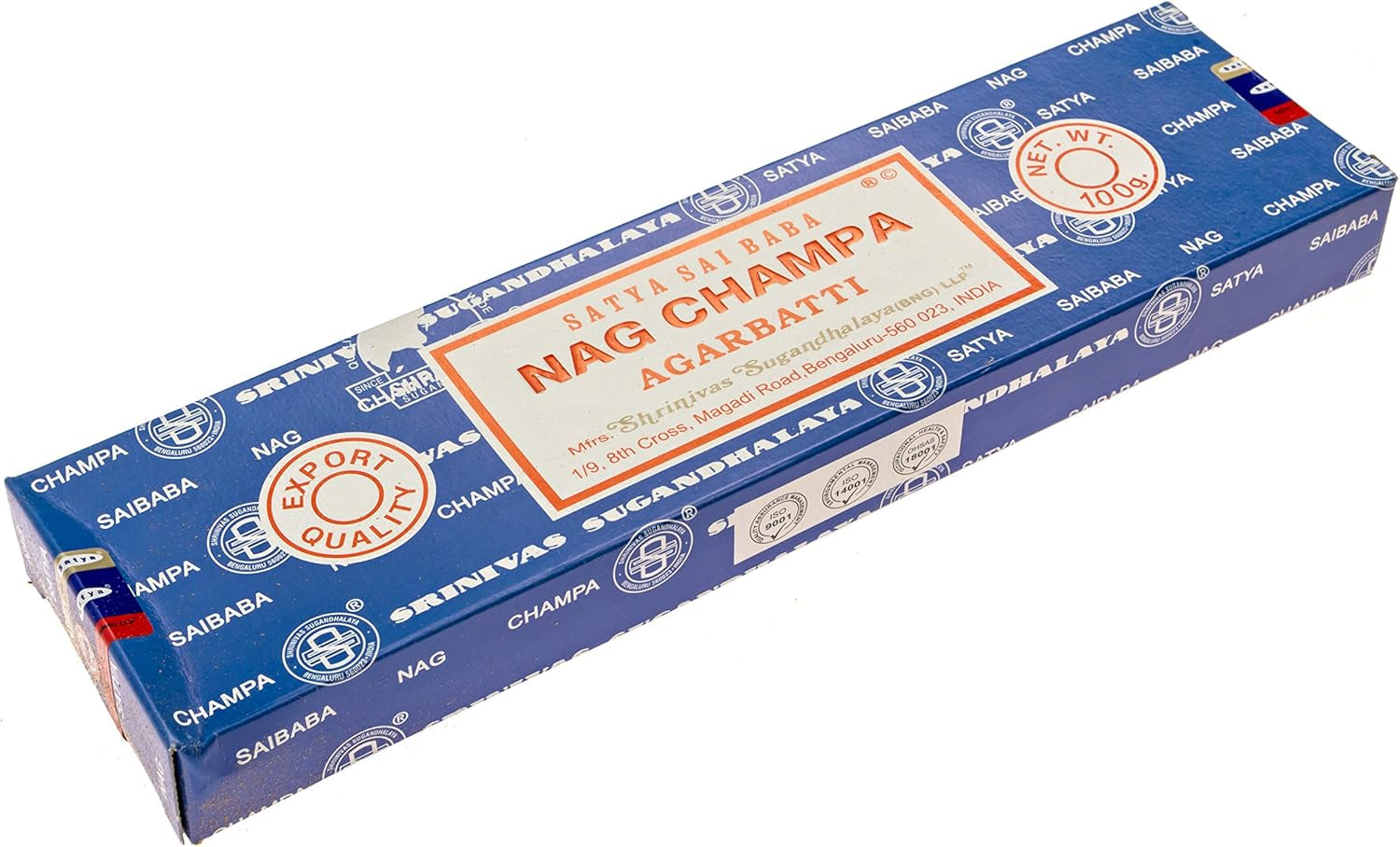 Nag Champa Incense Sticks with Incense Holder - 100 Gram Box and Wooden Tray - for Meditation, Aromatherapy, Yoga, Spiritual Home Decor, Spiritual Gifts -