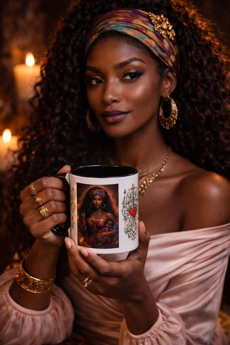 Erzulie Dantor  Coffee Mug ☕🔥 | Protective Mother Goddess Mug for Strength, Justice & Divine Feminine Energy
