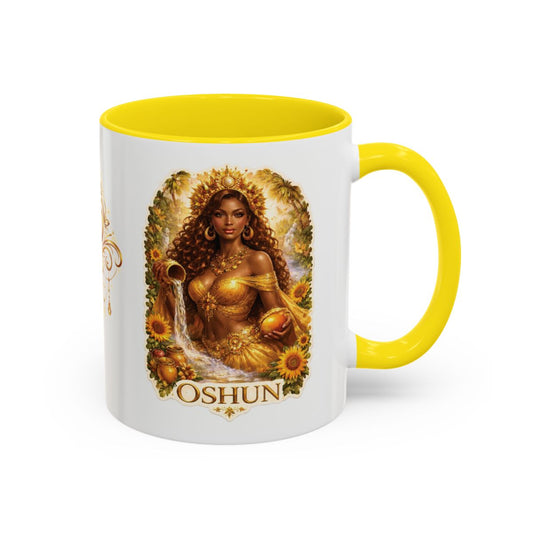 Oshun Goddess Coffee Mug — Afrocentric Sunflower Accent Mug (11/15oz)
