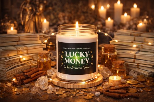 Lucky Money Candle™ – SAME DAY Money Attraction | Open Roads, Fast Cash & Prosperity Spell