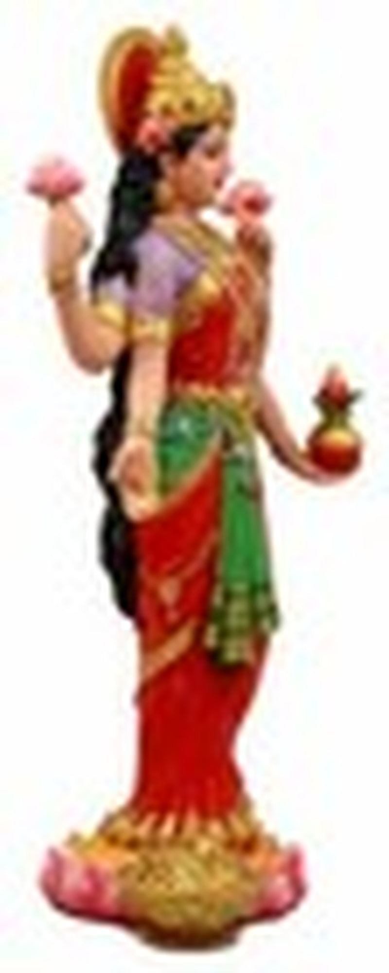 Hindu Goddess Sri Lakshmi Statue 10"H Shakti of Vishnu Goddess of Prosperity