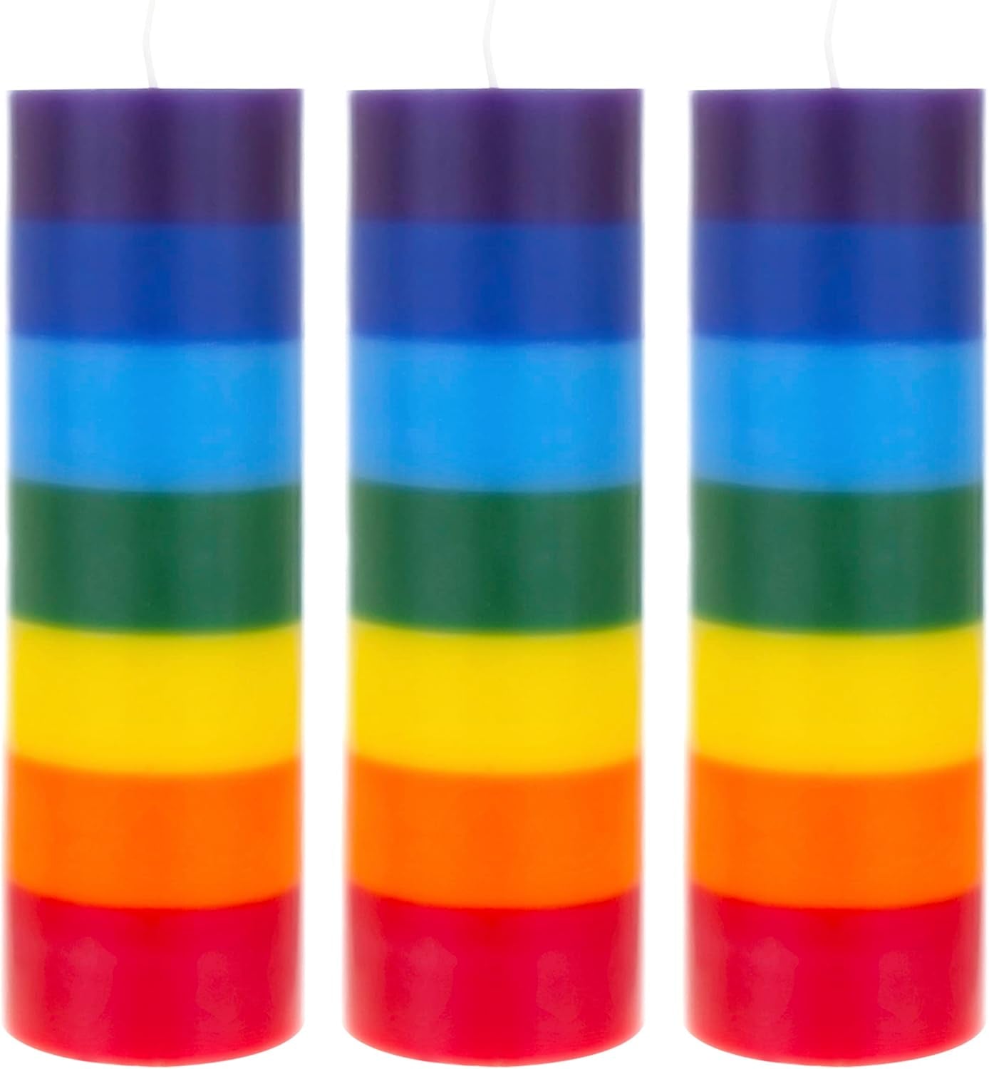 3 Pcs Unscented Multi Color Solid Pillar Chakra Candles, Hand Poured Premium Wax Candle 3 Inch X 9 Inch, 100% Cotton Wick, Positive Energy, Healing, Meditation, Relaxation, Reiki, Yoga