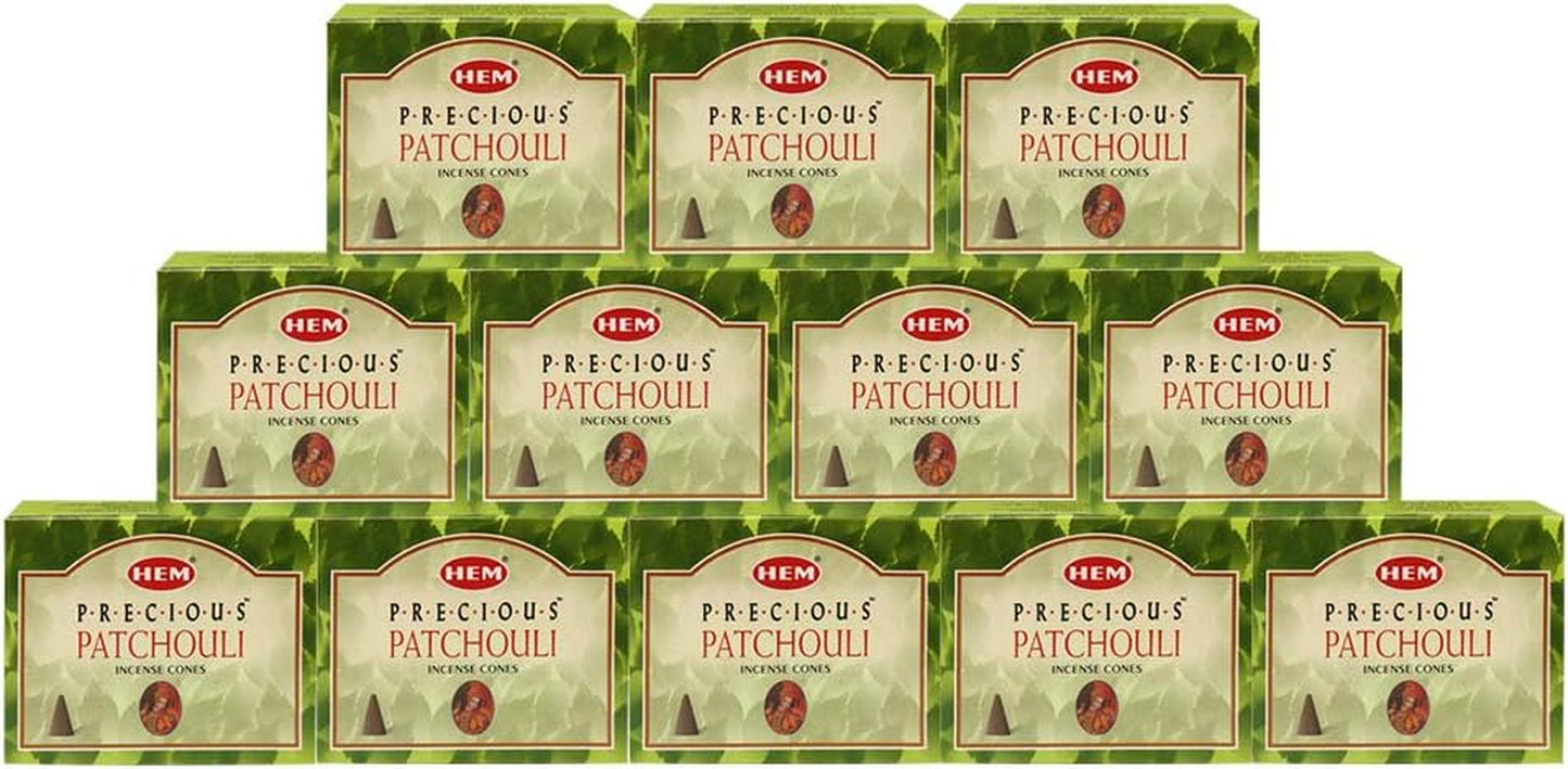 Precious Patchouli Incense Cones and Cone Incense Burner Bundle Insence Insense Hem Incense