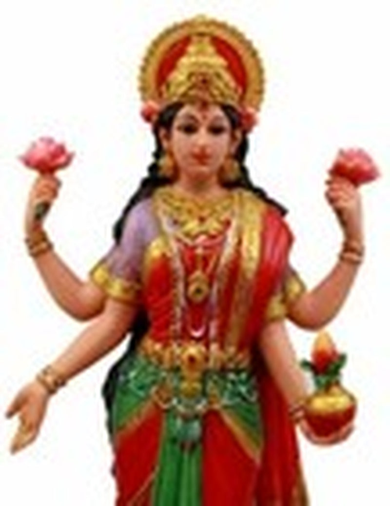 Hindu Goddess Sri Lakshmi Statue 10"H Shakti of Vishnu Goddess of Prosperity