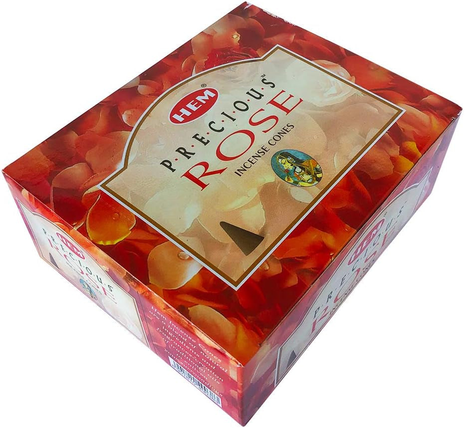 Precious Rose Incense Cones and Cone Incense Burner Bundle Insence Insense Hem Incense