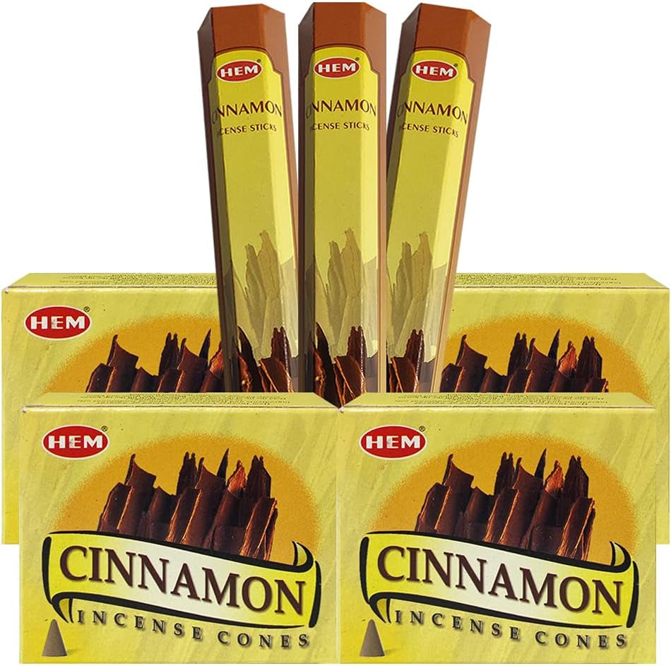 Cinnamon Incense Sticks and Cone Incense Holder Variety Pack Bundle Insence Insense Insienso