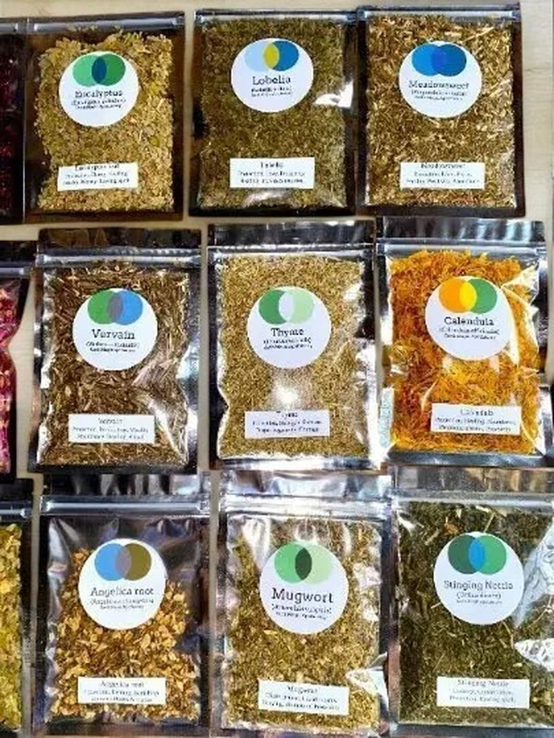 1/2Oz Apothecary Bulk Herb Bags a - Z Organic Herbs Pesticide & Additive Free