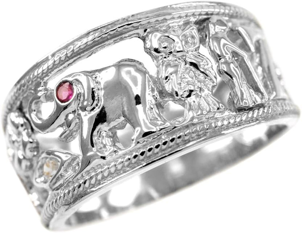 Fine 925 Sterling Silver Open Design Cz-Studded Good Luck Charm Ring