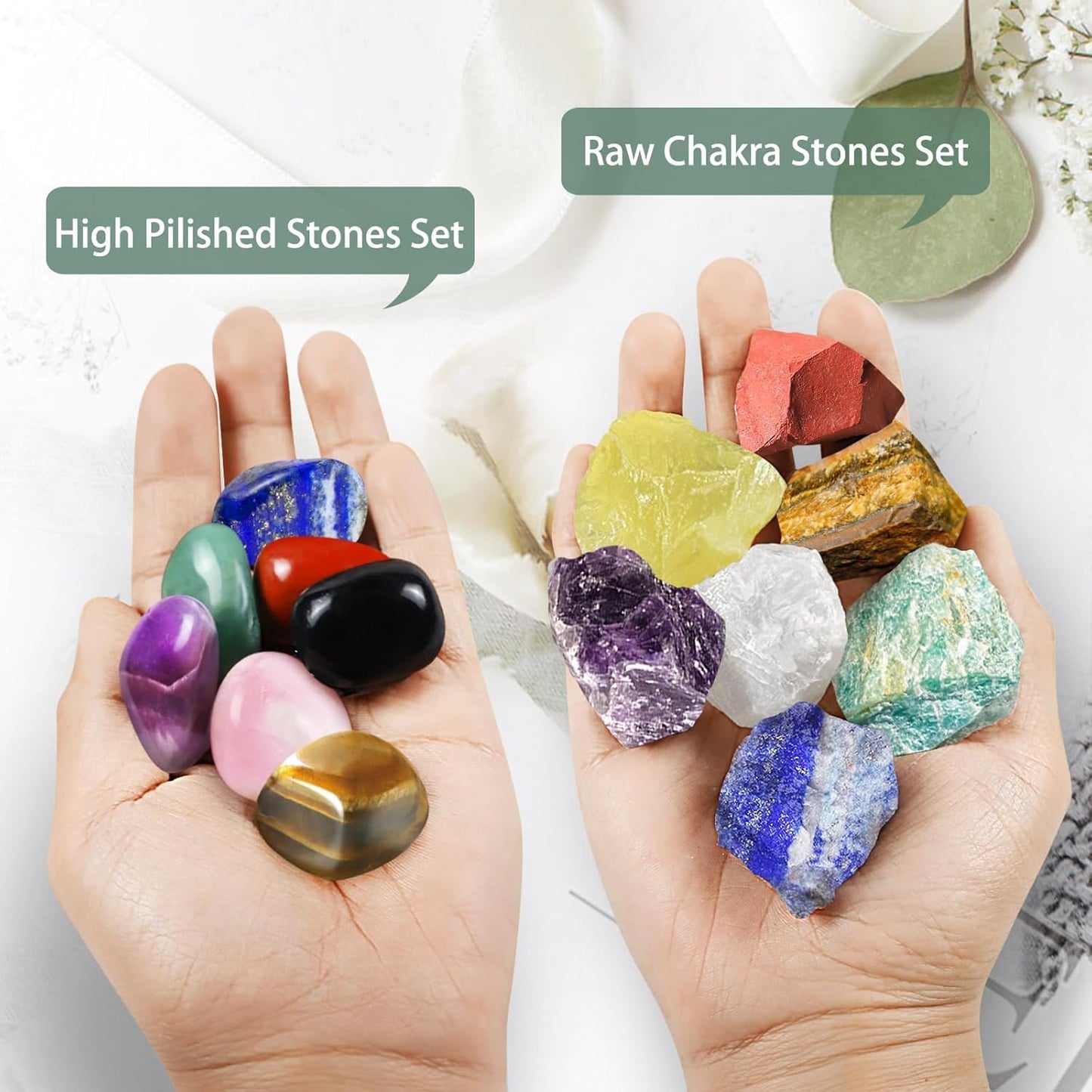 Crystals and Healing Stones Set, Chakra Crystal Kit, 28 Pcs Real Crystals for Beginners Rocks Gem Stones Energy Meditation Natural Reiki Spiritual Balancing Mindful Souls, Crystals Set Gifts for Women