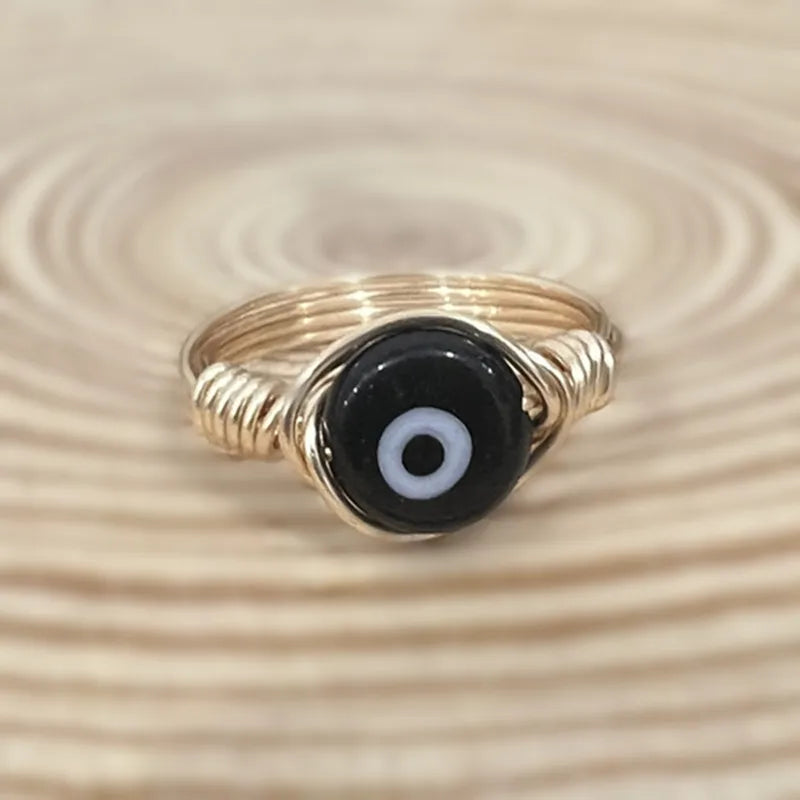 Evil Devil'S Eye Ring Handmade Copper Wire Ring for Women Egirl Unusual Rings 2021 Trend Goth Punk Vintage Fashion Lucky Jewelry
