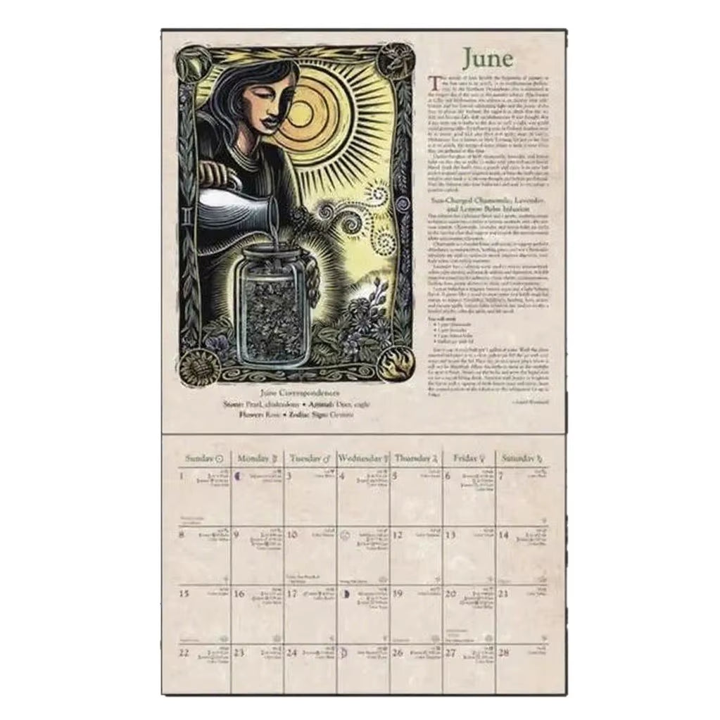 2026 Witches' Calendar - - Almanacs & Datebooks Calendar Hanging Creativepersonality Paper Witch Art Wall Calendar