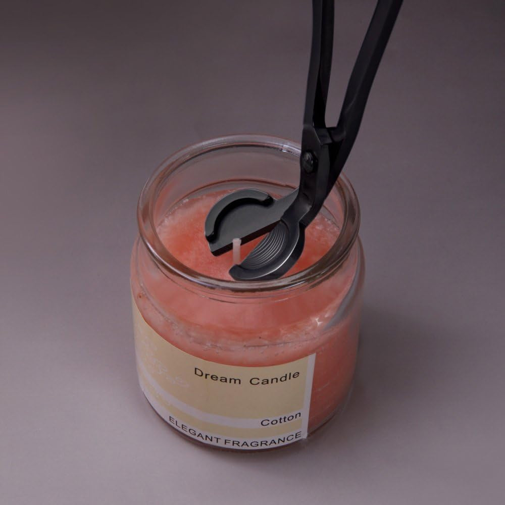 Ericx Light 3 in 1 Candle Accessory Set, Candle Wick Trimmer, Candle Wick Dipper, Candle Snuffer,Black