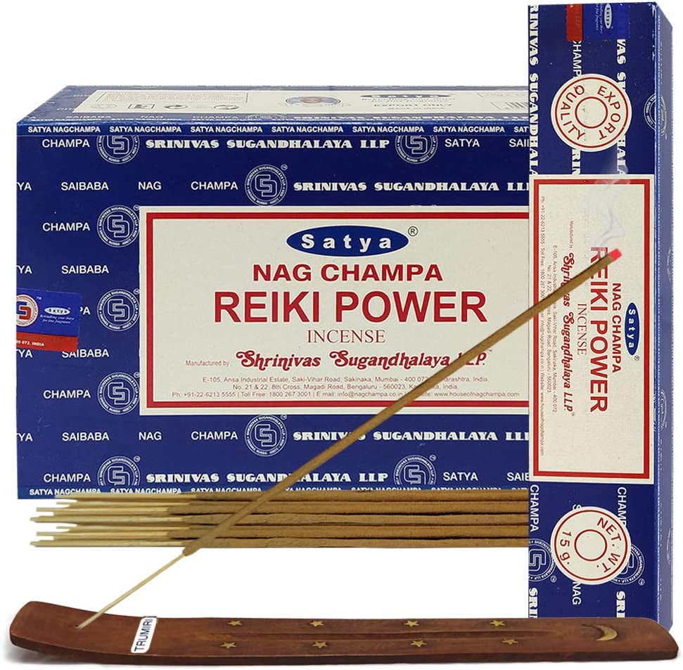 Reiki Power Incense Sticks and Incense Stick Holder Bundle Insence