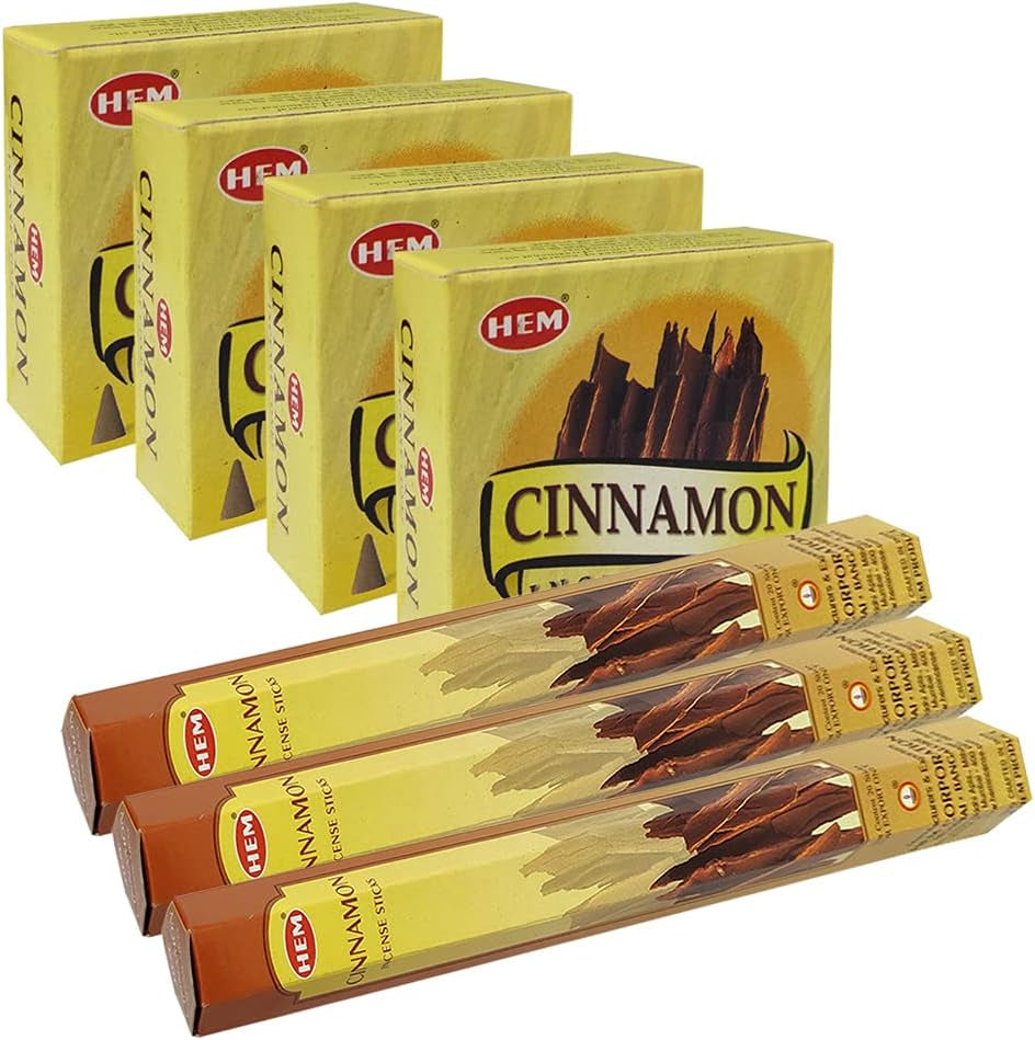 Cinnamon Incense Sticks and Cone Incense Holder Variety Pack Bundle Insence Insense Insienso