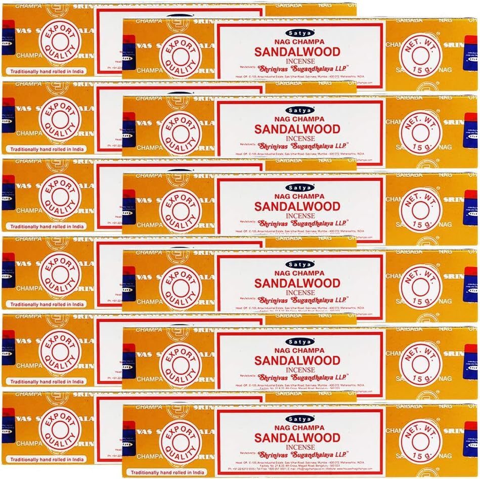 Sandalwood Incense Sticks - Total 180 Insence-Sticks and Incense Stick Holder Bundle Insence Insense Satya