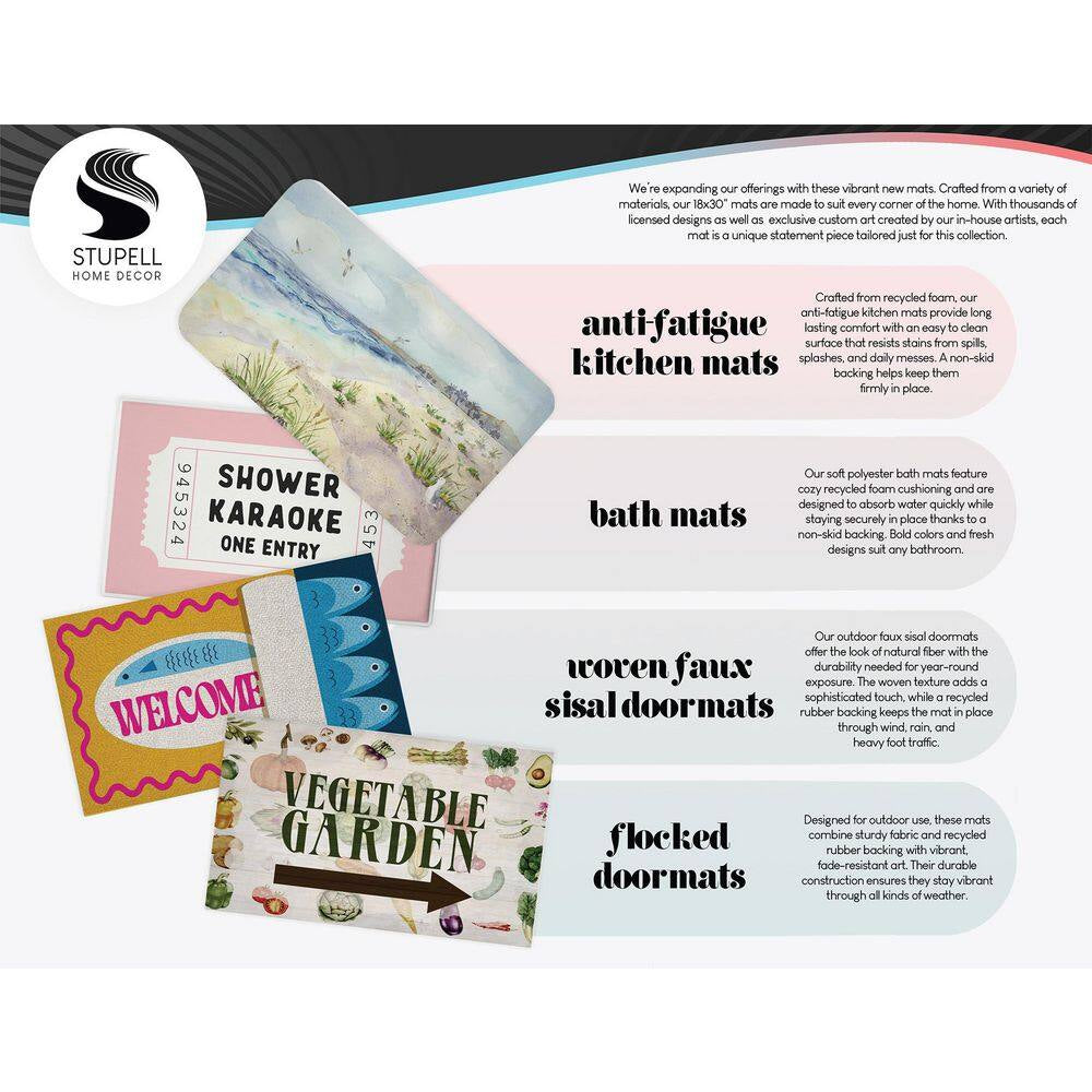 Stay for a Spell Potions Black 18 In. X 30 In. Polyester Non-Slip Outdoor Door Mat