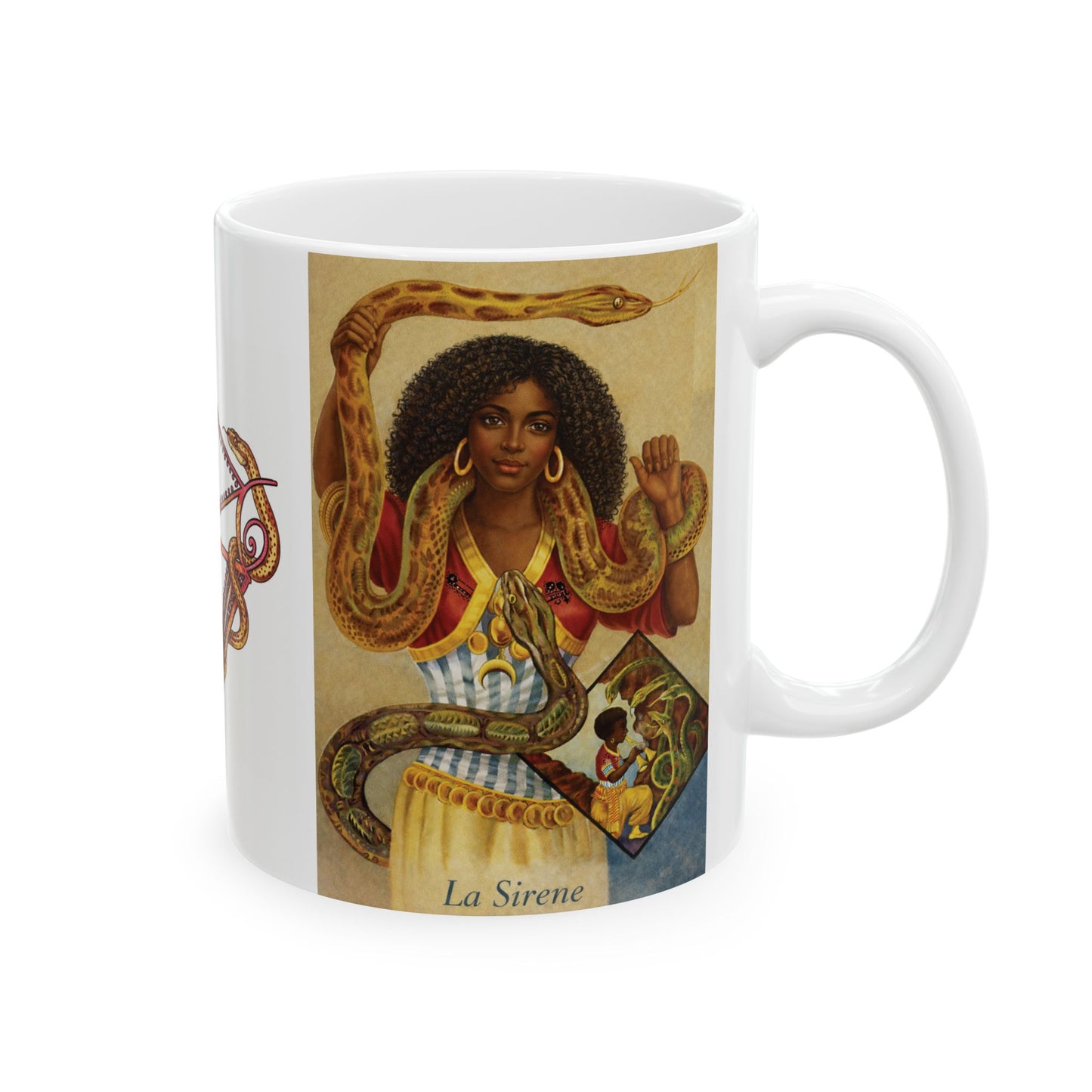 La Sirène Sacred Mug 🐍 | Mami Wata Water Spirit Coffee Cup for Protection, Power & Ancestral Connection Ceramic Mug — Esoteric Occult Coffee Cup (11oz, 15oz)