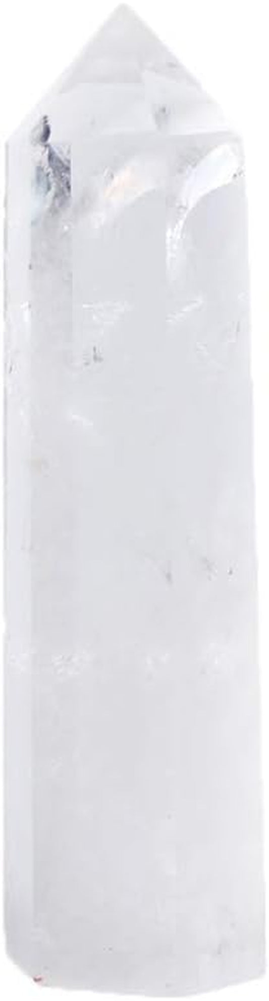 Clear Quartz Healing Crystal Wands Height 3.3"-3.5", 6 Faceted Prism Wand Reiki Chakra Stone, Natural Quartz