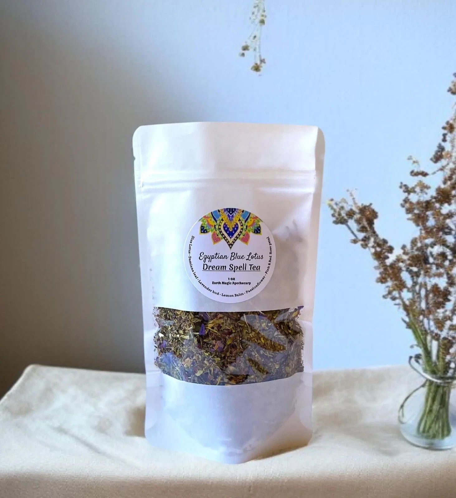 Organic Egyptian Blue Lotus Dream Spell Tea, Lotus Flower Blend, 1/2Oz, 1Oz