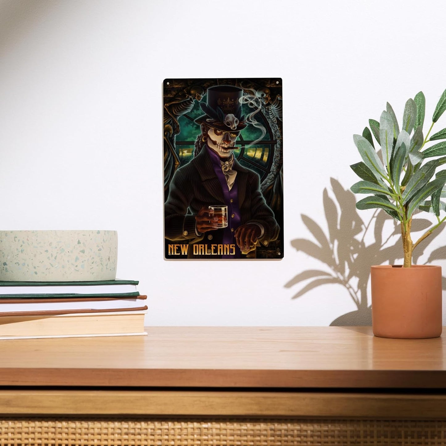 6X9 Inch Wood Sign, Ready to Hang Wall Decor, New Orleans, Louisiana, Voodoo