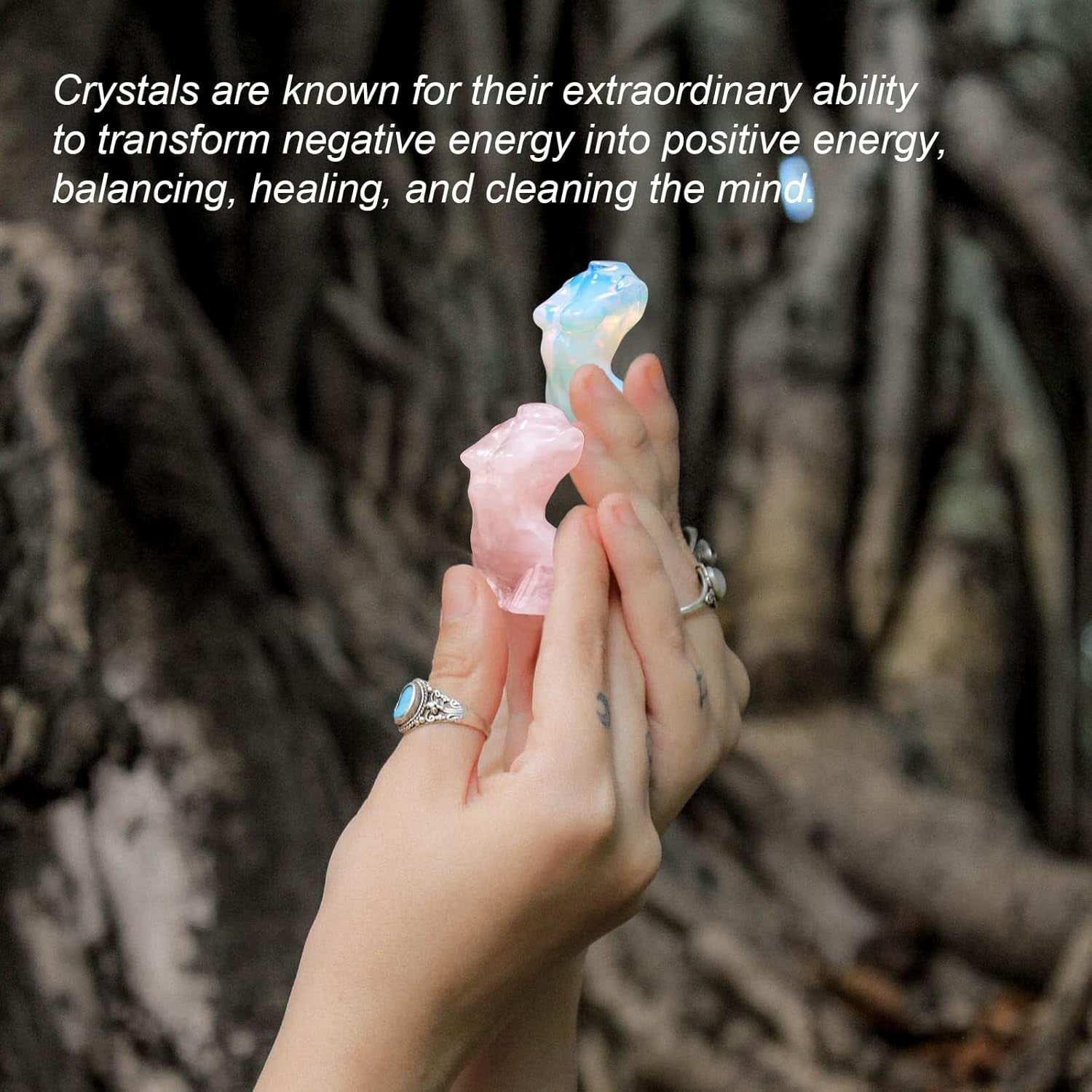 Natural Rose Quartz Goddess Image Hand-Carved Female Model Collect Sculpture Crafts Healing Crystal Meditation Yoga Balancing Chakras Reiki Statue Pocket-Sized Home Ornaments Spiritual Gifts