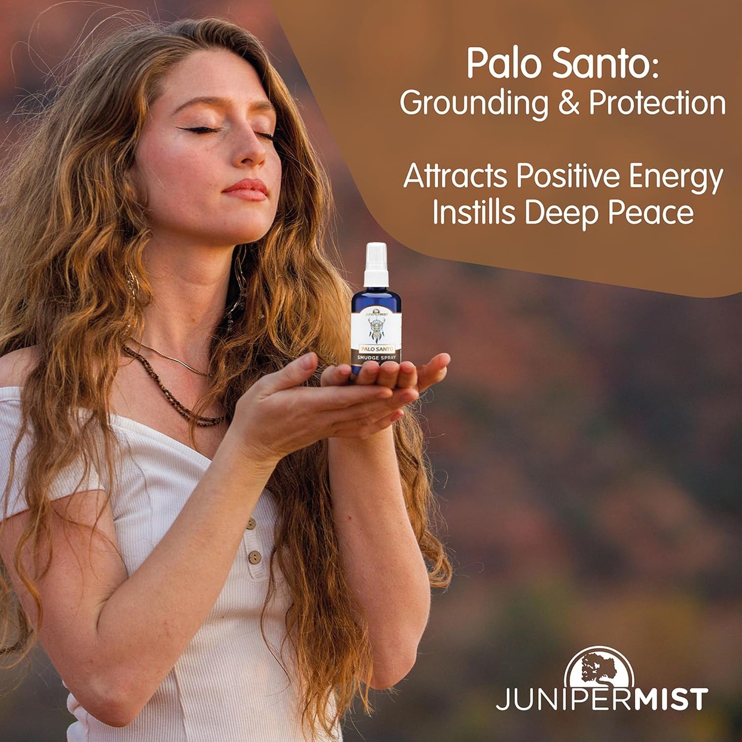 Palo Santo and Sage Smudge Spray (4Oz) Grounding & Clarity - Cleansing Energy & Aura – Sage Spray for Smudging & Negative Energy – Smokeless Mist for Home & Meditation – Crystal Infused, USA Made