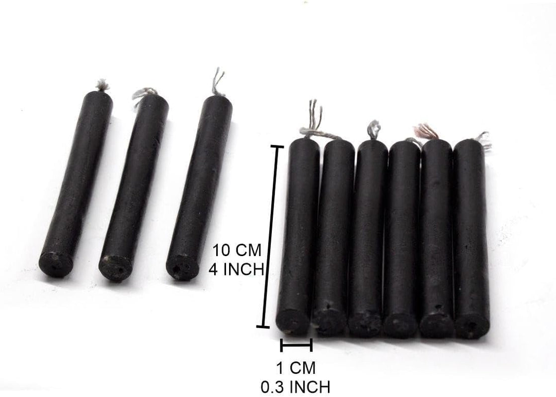 ® Set of 20-4" Mini Chime Ritual Spell Unscented Taper Candles – Ideal for Chime/Altar/Spell Work (Black)