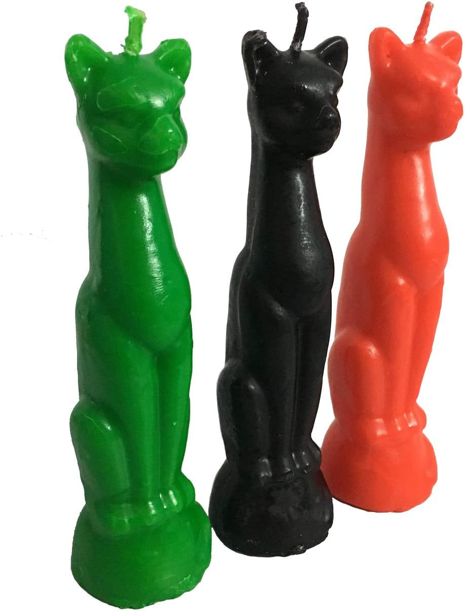 Cat Candle, Great for Halloween, Birthdays, Wicca Spells, Etc. (Black)