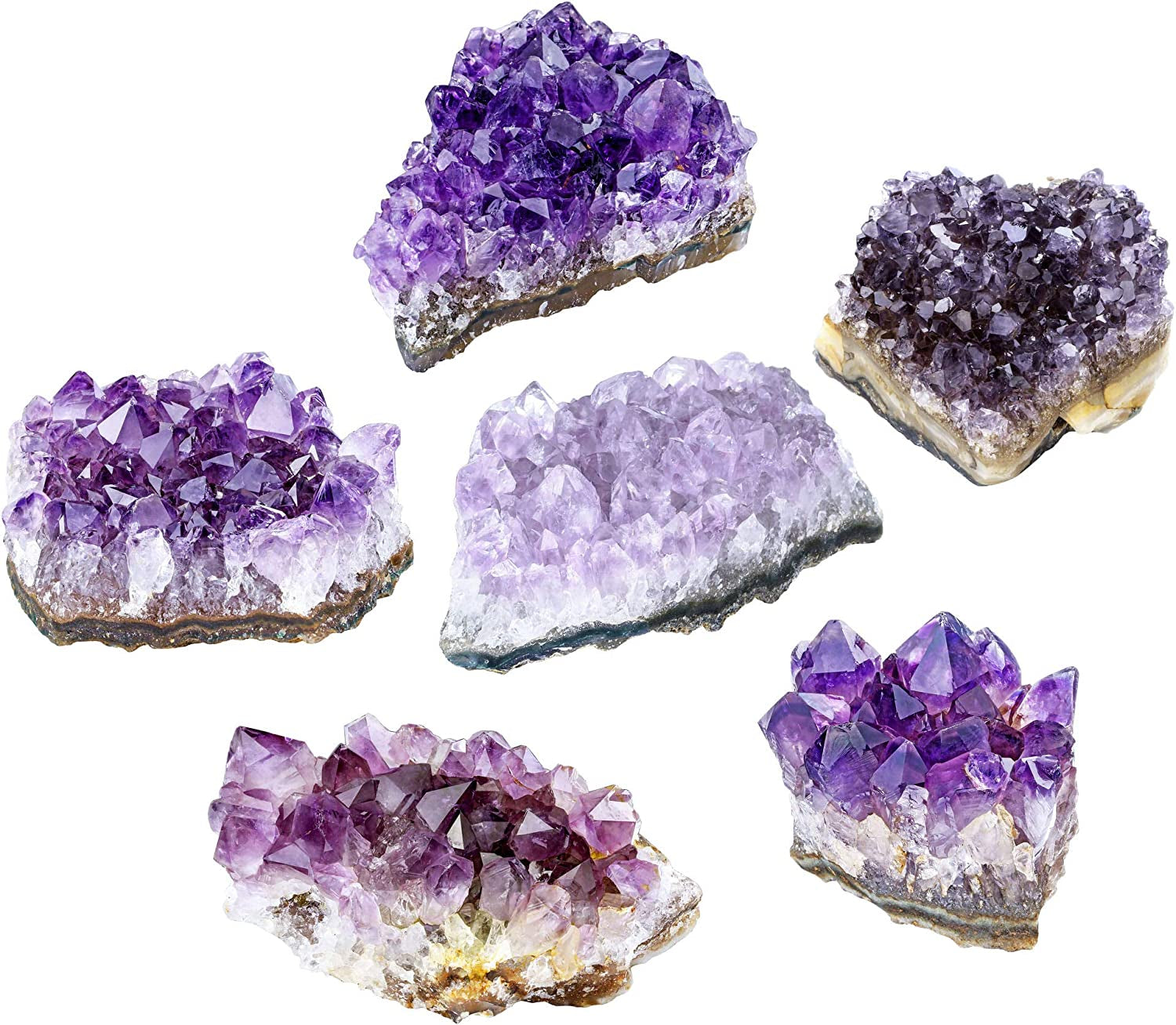 Natural Amethyst Geode Cave Healing Crystal Stones Rock Cluster Druzy Witchcraft Raw Amethyst Gemstone Specimen (0.18-0.33 Pound)