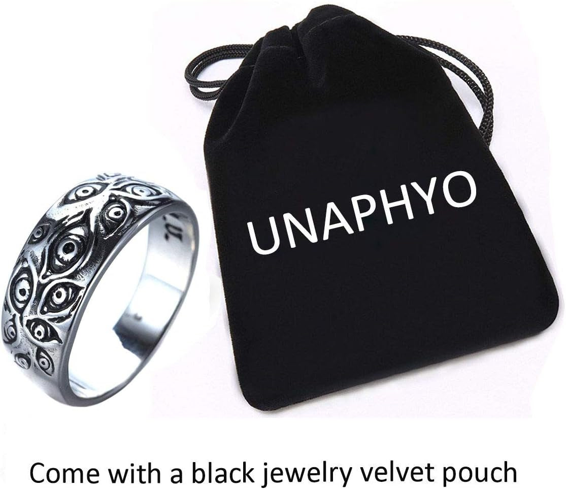 Stainless Steel Evil Eye Ring Antique Silver Black Gold Eye of God Band Vintage Cool for Men Women
