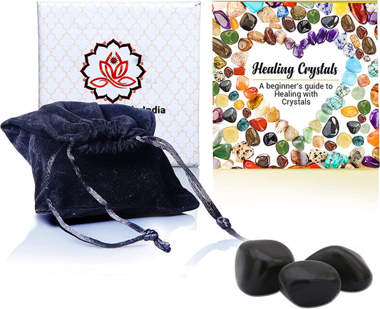  Healing Stones - Healing Crystals for Beginners- Healing Stones Tumbled Crystals for Witchcraft (3, Black Onyx)