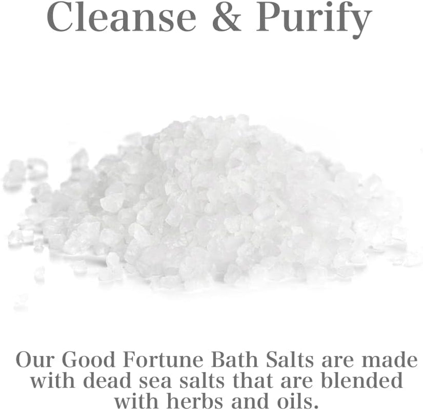 Good Fortune Herbal Bath Salts 8 Oz |  | Therapeutic Relaxing Soaking, Handmade with Herbs & Essential Oils | Spirituality, Wiccan, Pagan, & Magick | Blessing, Luck & Prosperity Rituals