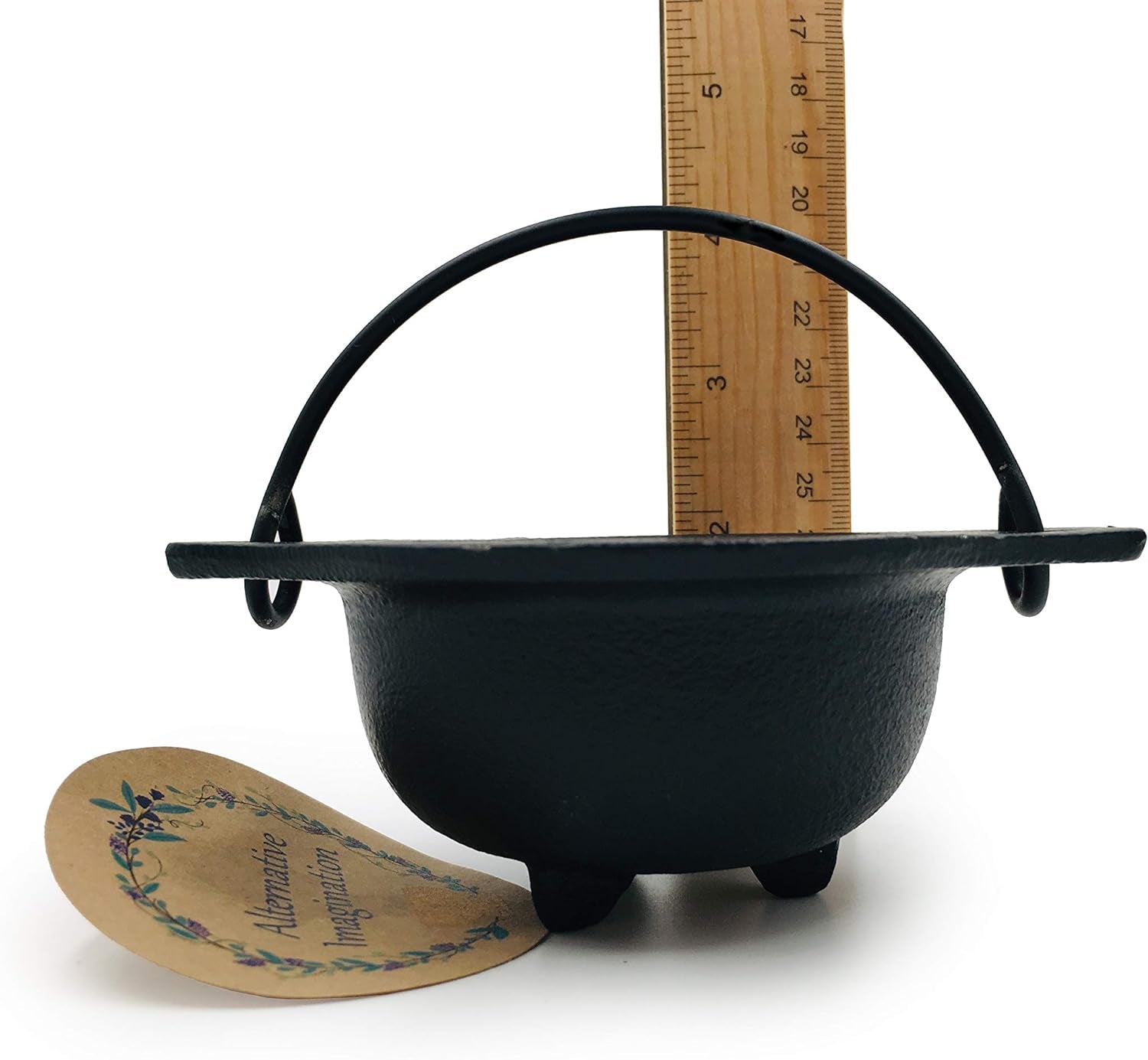 Cast Iron Cauldron - Charcoal Incense Burner, Halloween Decor, Altar Supplies - 3 Inch Diameter
