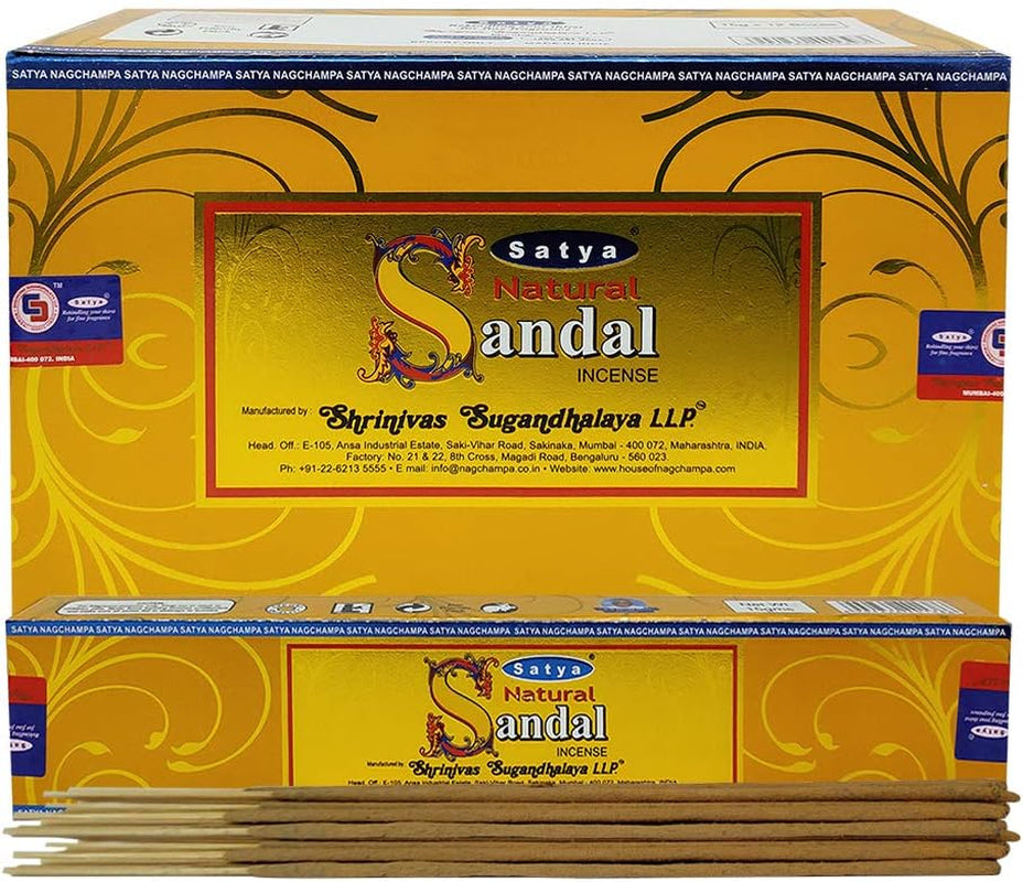 Natural Sandal Incense Sticks and Incense Stick Holder Bundle Insence Insense Satya Incense