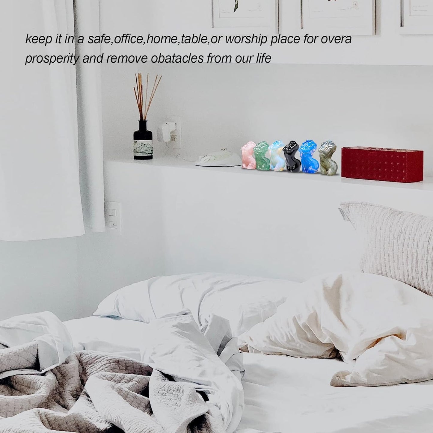 Natural Rose Quartz Goddess Image Hand-Carved Female Model Collect Sculpture Crafts Healing Crystal Meditation Yoga Balancing Chakras Reiki Statue Pocket-Sized Home Ornaments Spiritual Gifts