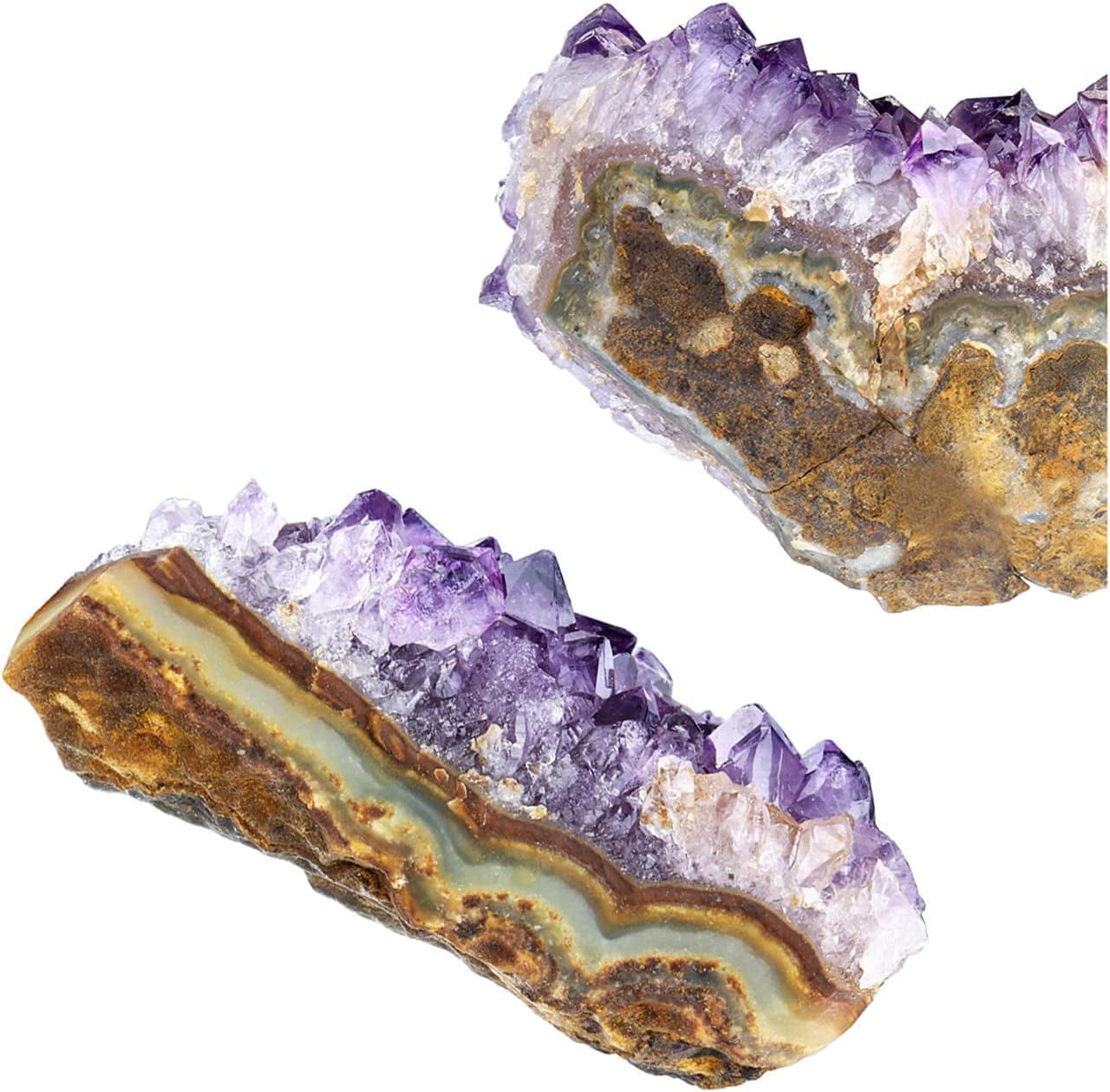 Natural Amethyst Geode Cave Healing Crystal Stones Rock Cluster Druzy Witchcraft Raw Amethyst Gemstone Specimen (0.18-0.33 Pound)