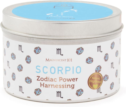 Scorpio Zodiac Sign Candle - Scented Soy Wax - Choose Your Birthdate - Great Holiday Favor for Horoscope Fans - 6 Oz Tin Holder